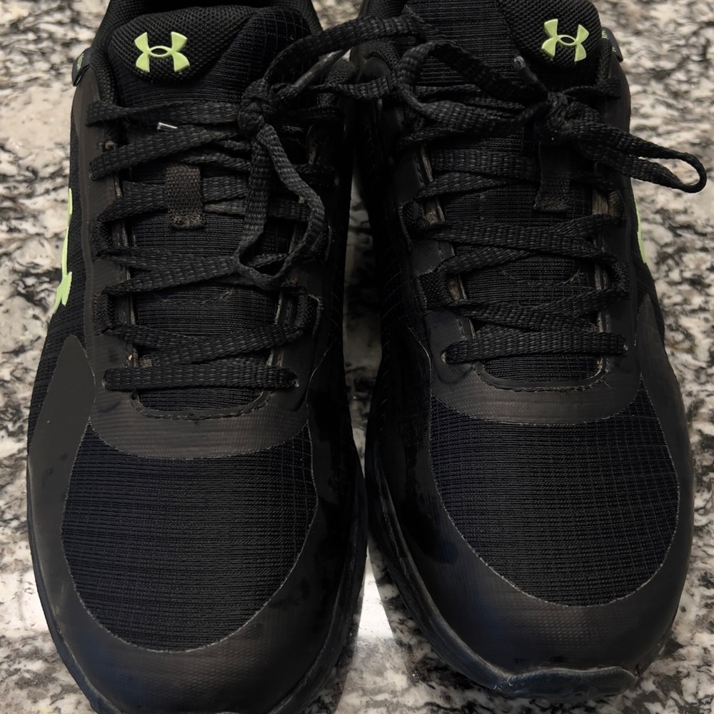 Under Armour Black and Neon Green Sneakers